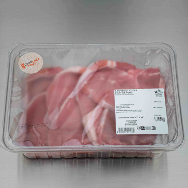 C&ocirc;tes de porc premi&egrave;re 1kg200 env. (8 c&ocirc;tes)