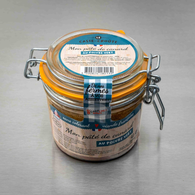 Terrine de canard au poivre vert 280 g | Calidel Pro