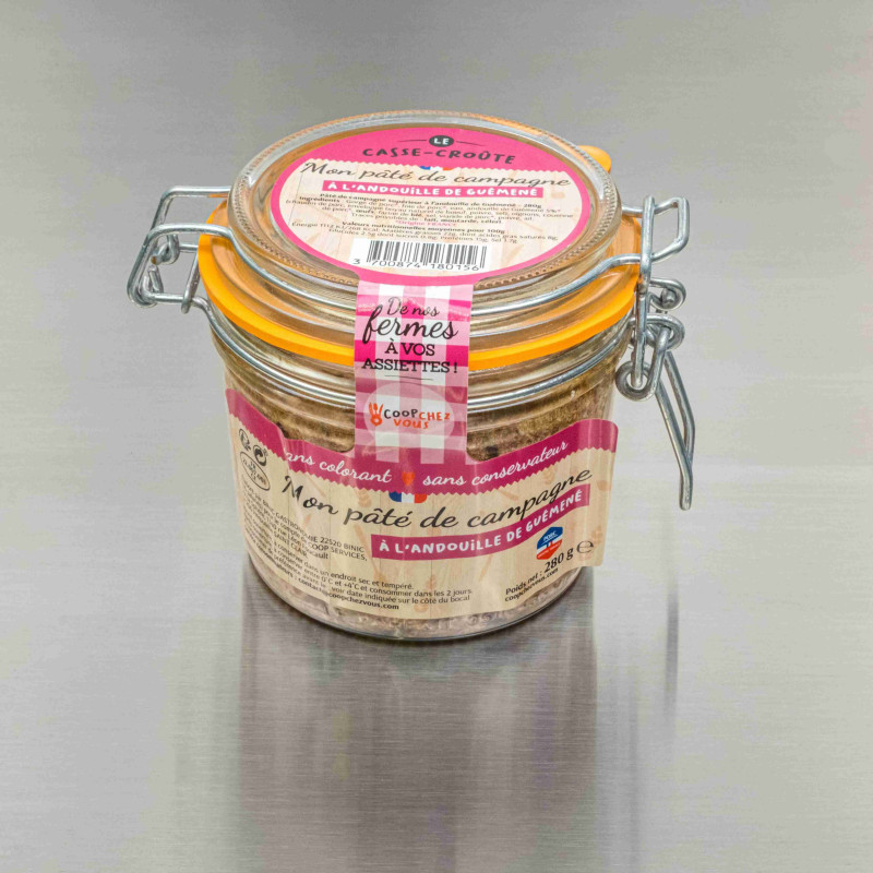 Terrine de campagne &agrave; l'andouille de Gu&eacute;men&eacute; 280 g | Calidel Pro