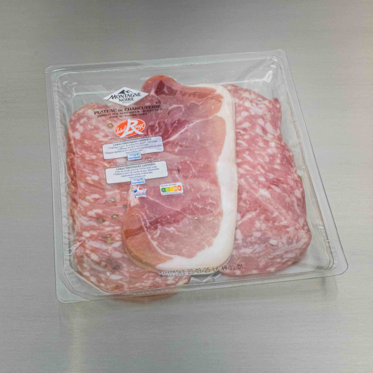 Assortiment 4 tranches de jambon sec, 4 rosettes, 4 pav&eacute;s natures | Calidel Pro