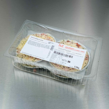 Pizza individuelle jambon chèvre (4 pizzas de 180 g)