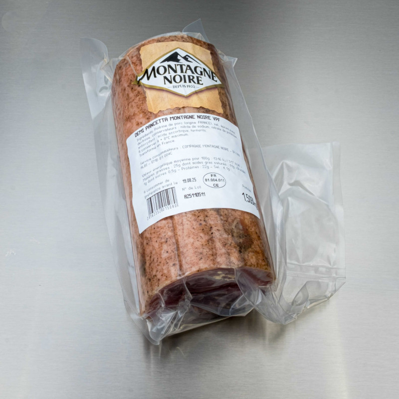 Demi pancetta au sel sec 1kg600 env. | Calidel Pro