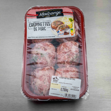 Crépinettes de porc (6 crépinettes de 125 g)