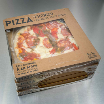 Pizza chorizo poivrons pesto rosso 420 g