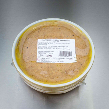 Rillettes de poulet r&ocirc;ti terrine 2 kg