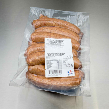 Saucisse fum&eacute;e cuite sup&eacute;rieure 1kg500 env. (12 saucisses de 125 g)