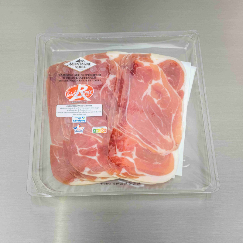 Jambon sec sup&eacute;rieur 9 mois 100 g (6 tranches) | Calidel Pro