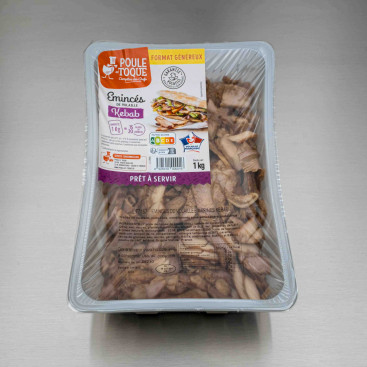 &Eacute;minc&eacute;s de volailles marin&eacute;s kebab cuits 1 kg