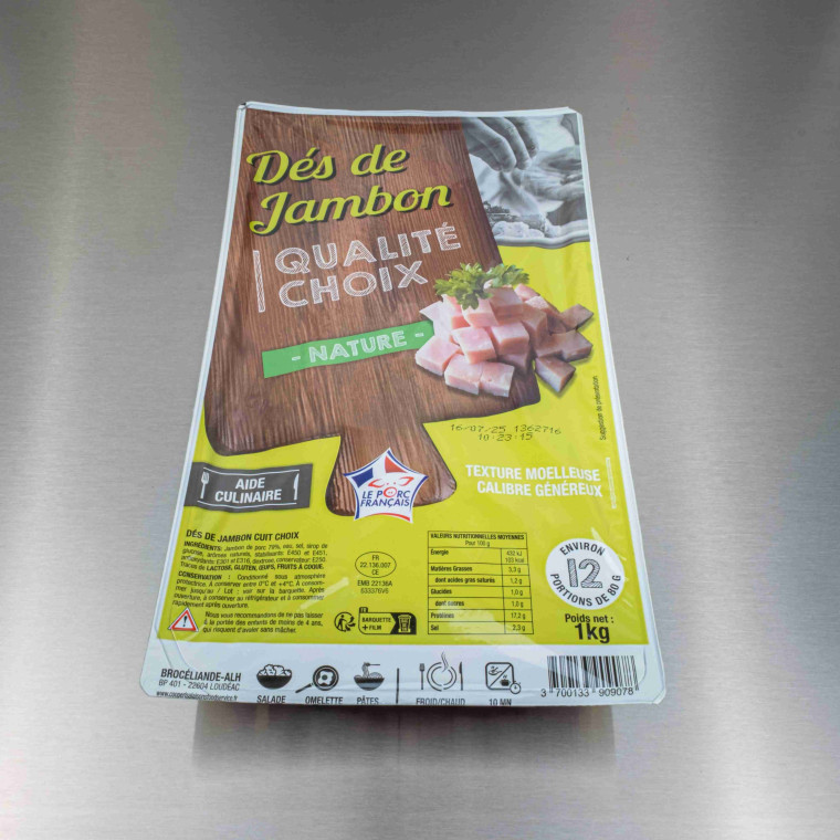 D&eacute;s de jambon cuit choix 1 kg | Calidel Pro