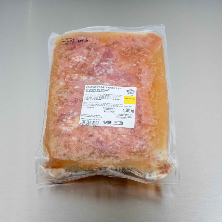 Noix de joue de porc confites &agrave; la graisse de canard 1kg500 | Calidel Pro