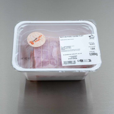 Carr&eacute; de porc sans os cru demi-sel fum&eacute; 700g env.