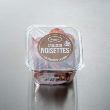 Saucisson sec aux noisettes tranch&eacute; 90 g